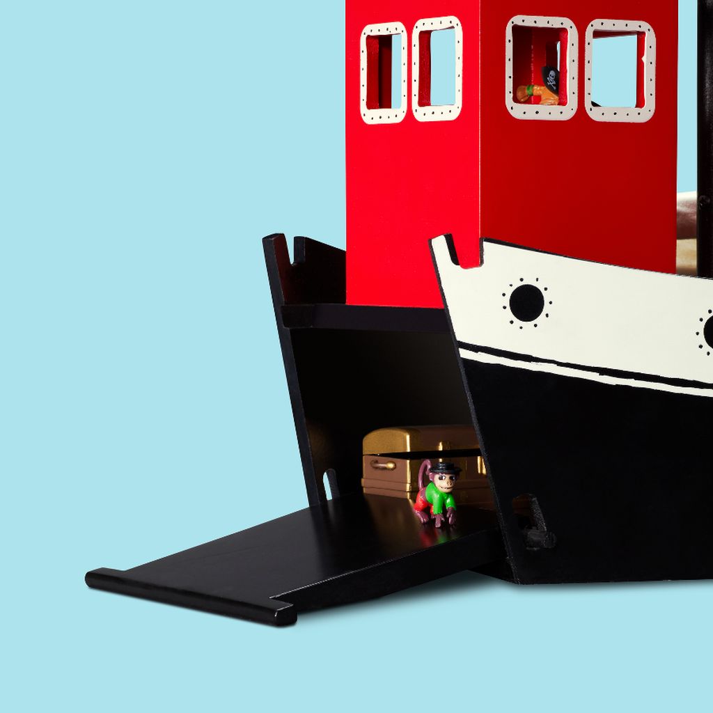 Drewniany statek piracki Pippi – Hoppetossa czyli „Podfruwajka”