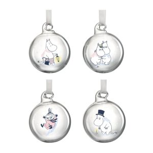 Muminki zestaw 4 świątecznych bombek LET IT SNOW