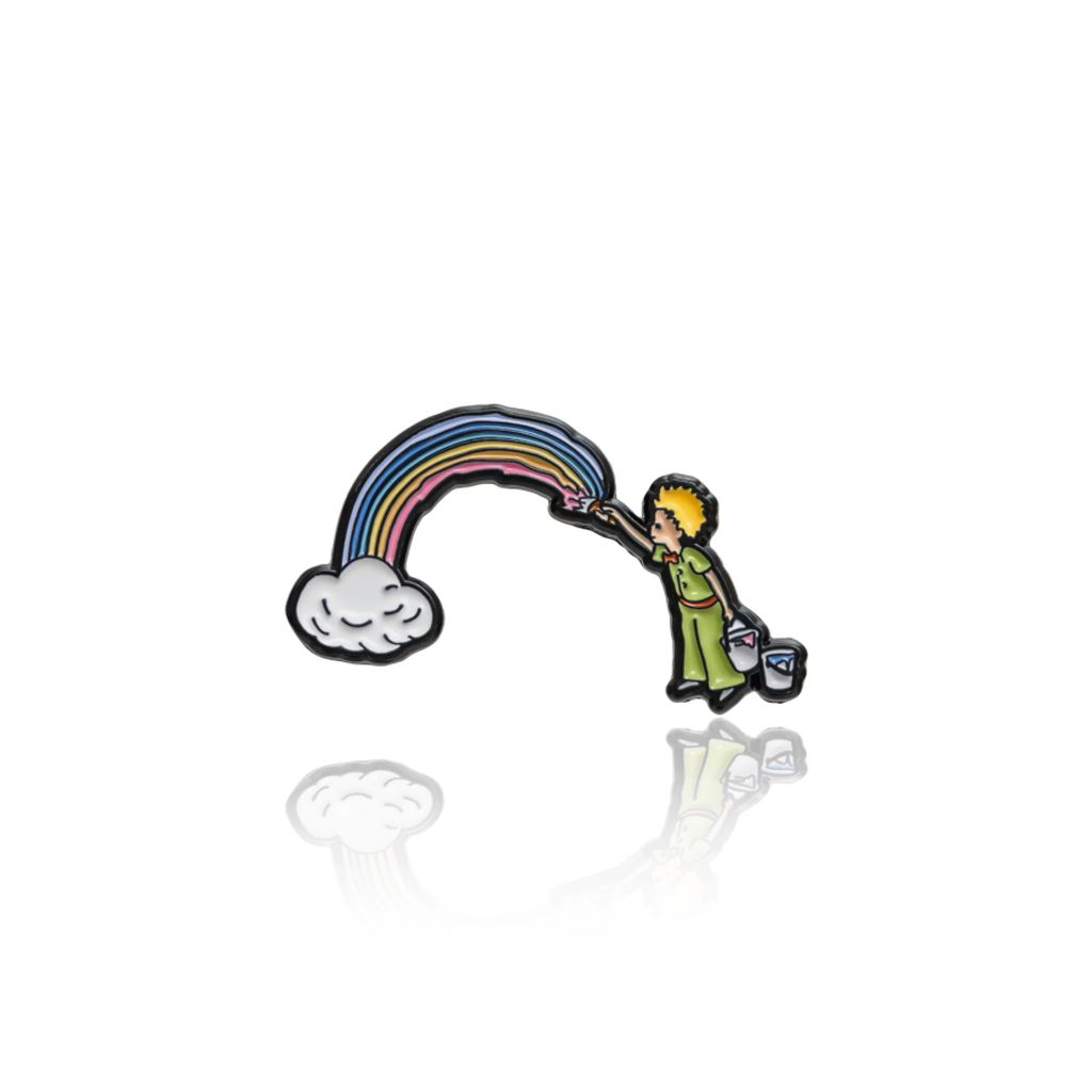 PIN przypinka MAŁY KSIĄŻĘ malując tęczę